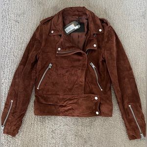 NWT Allsaints Suede Leather Biker Jacket